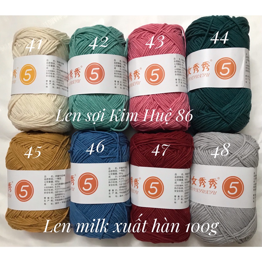 Len milk xuất hàn ( bảng màu 03) từ màu 41-48