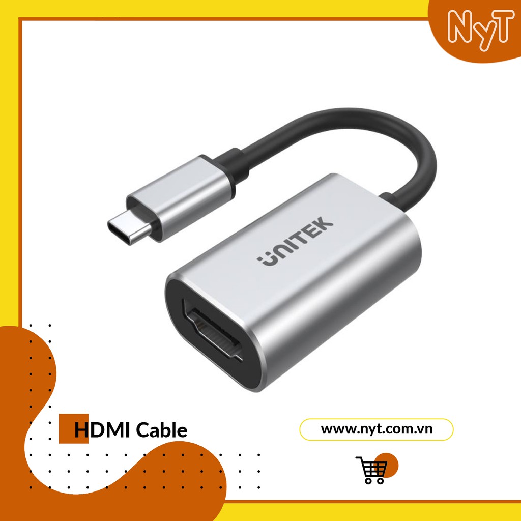 Unitek Y6316 - Cáp Chuyển USB Type-C Ra HDMI 4K Cao Cấp