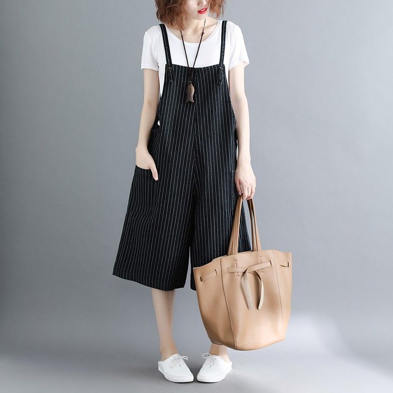 [ORDER] Yếm denim kẻ sọc bigsize (fit đến 80kg) - Có ảnh thật | BigBuy360 - bigbuy360.vn