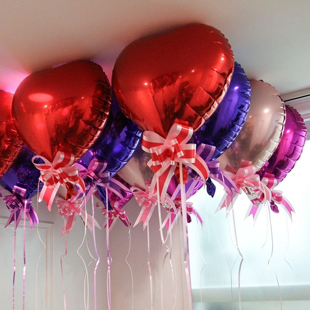 Set 1 / 10 Bong Bóng Nhôm Hình Trái Tim Kích Thước Lớn Cho Ngày Valentine / Sinh Nhật