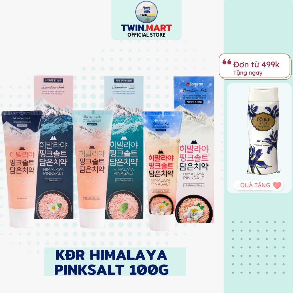 Kem Đánh Răng Muối Hồng Himalaya Pinksalt Floral Mint - Ice Calming Mint - Brightening 100g