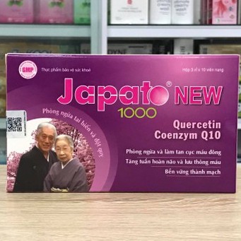 Japato New 1000 – Hỗ trợ ngăn ngừa tai biến mạch máu não, giảm nguy cơ đột quỵ (Hộp 30 viên)