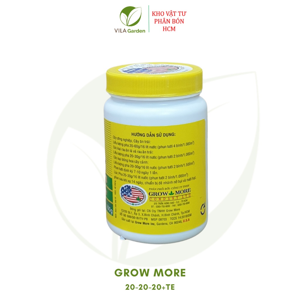 Phân bón lá Growmore 20-20-20 +TE 100g