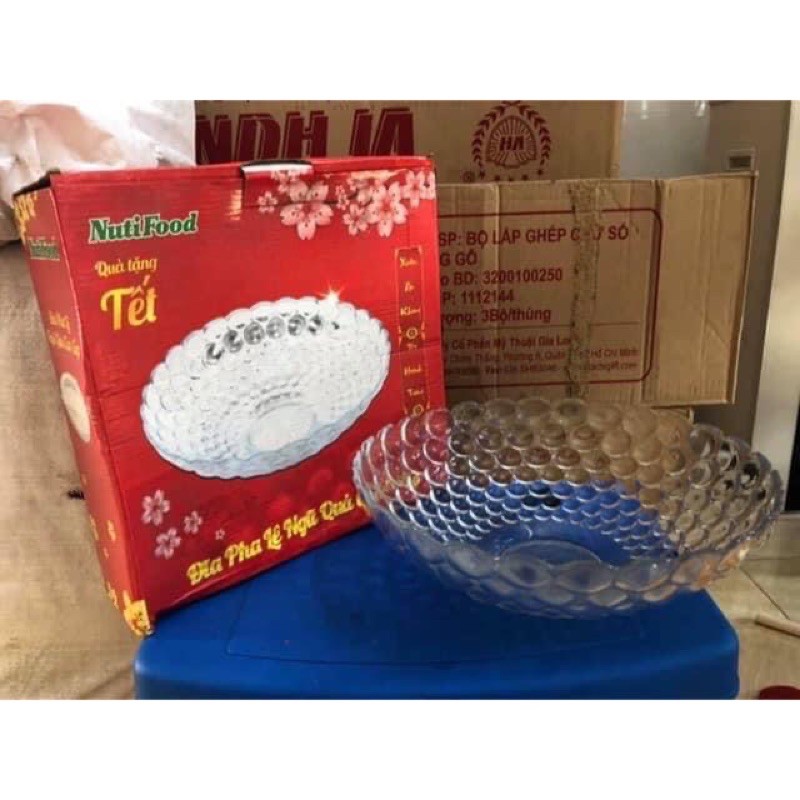 Dĩa pha lê ngũ quả 32 cm