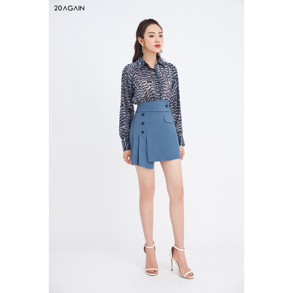 [Mã WABR20AG15 giảm 10% đơn 99K] Chân váy xòe ly lệch 1 bên 20AGAIN JXA1226 | BigBuy360 - bigbuy360.vn