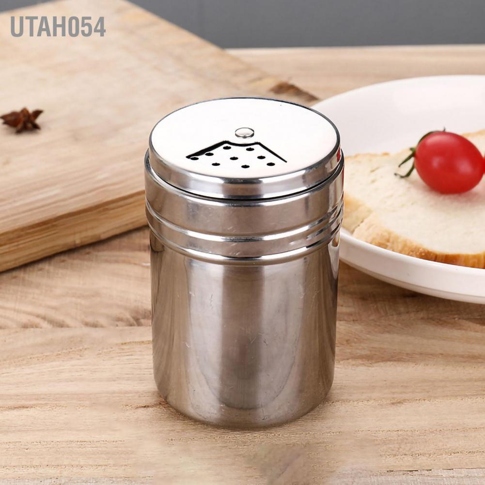 Utah054 Lọ gia vị bằng thép không gỉ 410 Đồng phục Pha chế lọ đáy dày cho đường muối