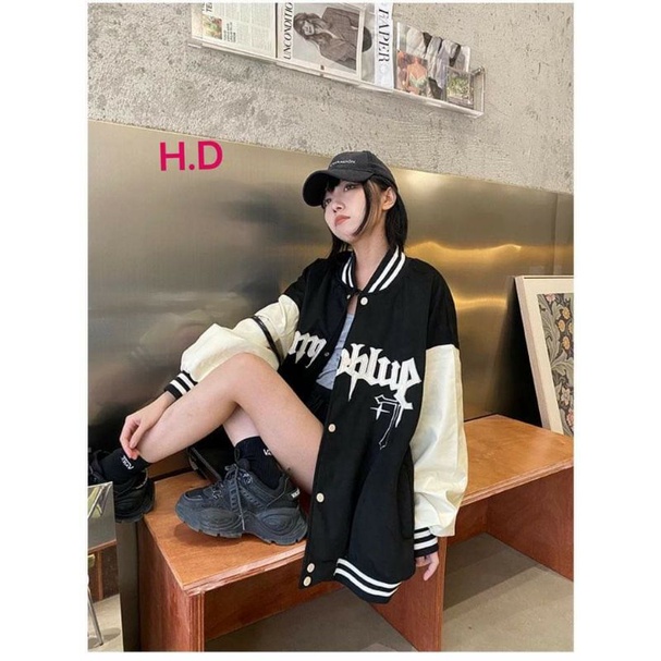 Áo Bomber/Khoác Nam nữ Unisex chất nỉ vs gió ko xùThời trang thu đông BasicJacket bóng chày  giữ nhiệt