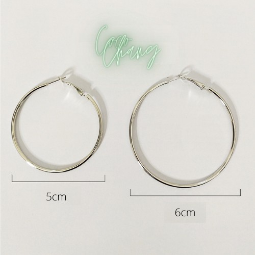 Khuyên tai vòng tròn mảnh - 2 kich thước phong cách đường phố Âu Mĩ Cocochang shop