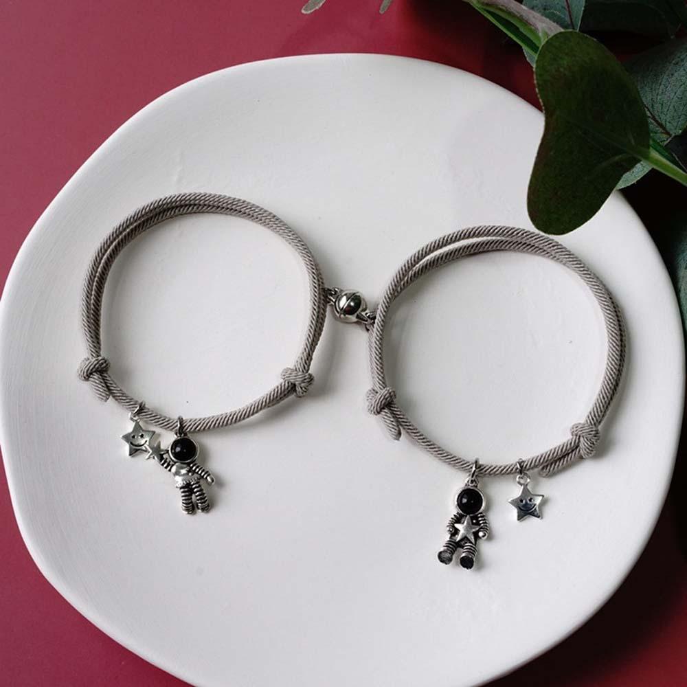 VANES1 Bộ 2 Vòng Tay Dây Thừng Milan Có Thể Điều Chỉnh Cho Cặp Đôi