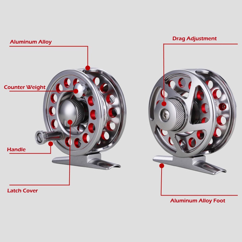 Siêu nhẹ máy câu cá cuộn câu cá bay hợp kim nhôm Fly Fishing Reel