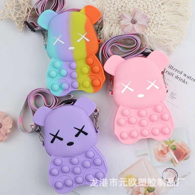 Túi popit có dây đeo hình gấu dễ thương cho bé