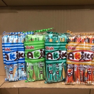 Bánh snack que Akiko gồm 4 huong vị (sữa,sữa dừa,cafe moka,sầu riêng)