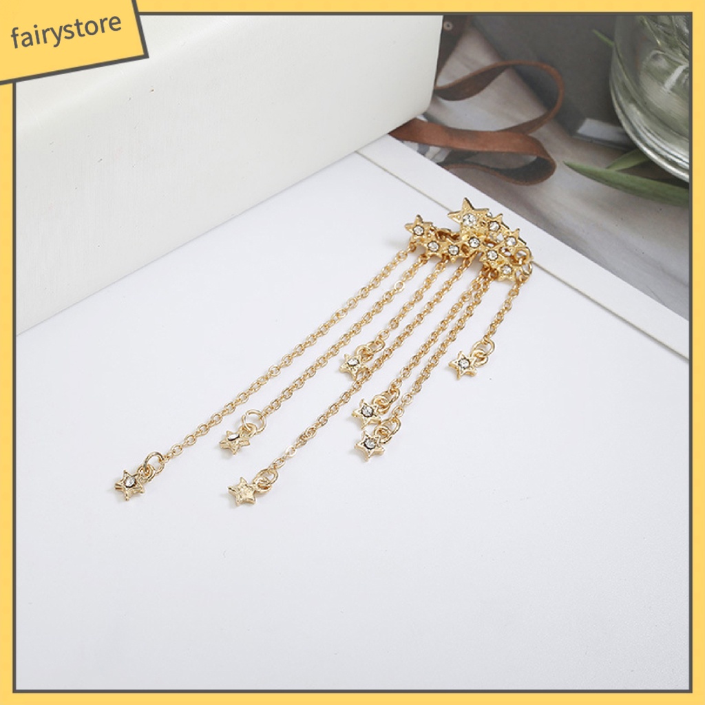 Bông Tai Dáng Dài Hình Ngôi Sao Đính Đá Lấp Lánh