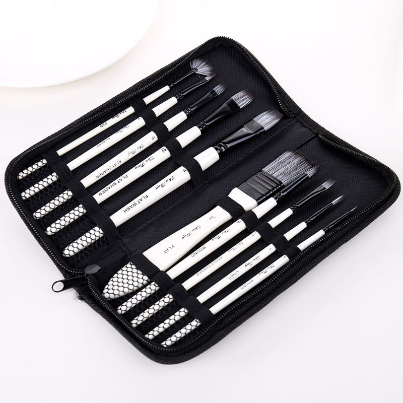 Set 10 Cọ Vẽ Màu Nước Chuyên Nghiệp