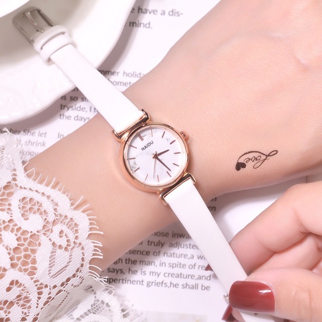 Đồng hồ nữ Naidu chính hãng dây da mặt phối màu phong cách trẻ trung năng động | BigBuy360 - bigbuy360.vn