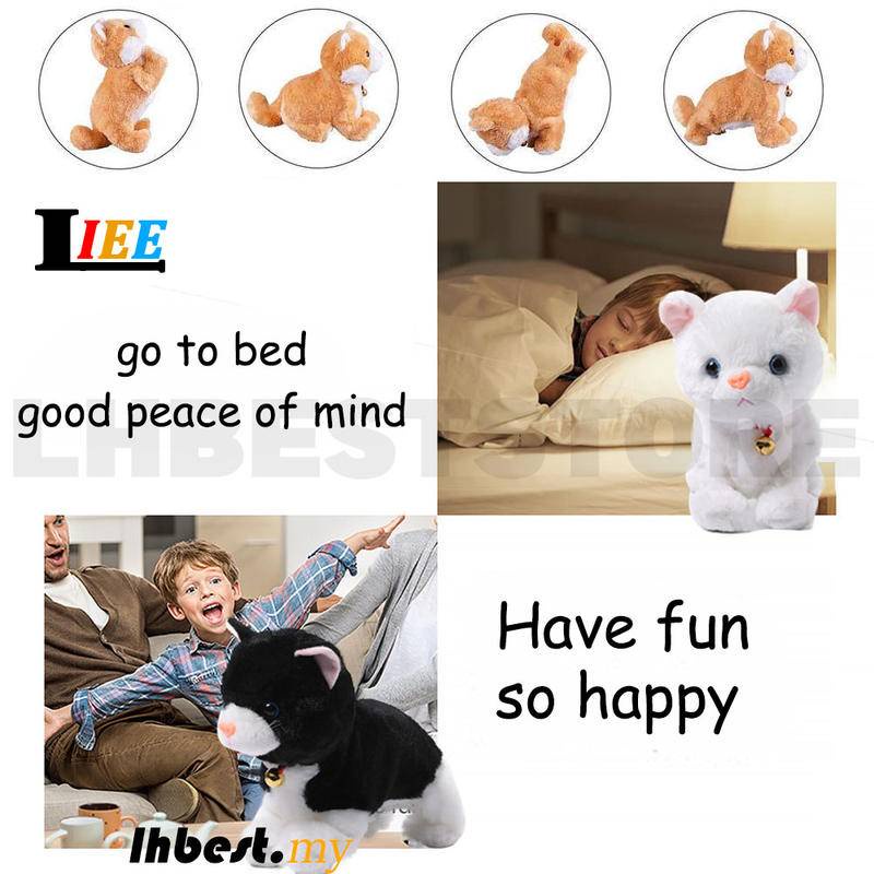 Đồ Chơi Mèo Nhồi Bông Chạy Điện Thông Minh Tương Tác Thông Minh Điều Khiển Cảm Ứng Dành Cho Bé Gái