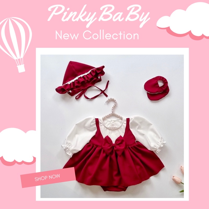 Body Váy Nơ Đỏ Mận Chín Bé Gái 0-12 Tháng, Váy Thôi Nôi, Đầm Đầy Tháng, Bodysuit Sơ Sinh, Váy Công Chúa, Váy Xoè Cho Bé