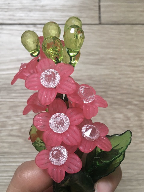 Bụi hoa mini 2 nhánh 10 bông cao 16cm