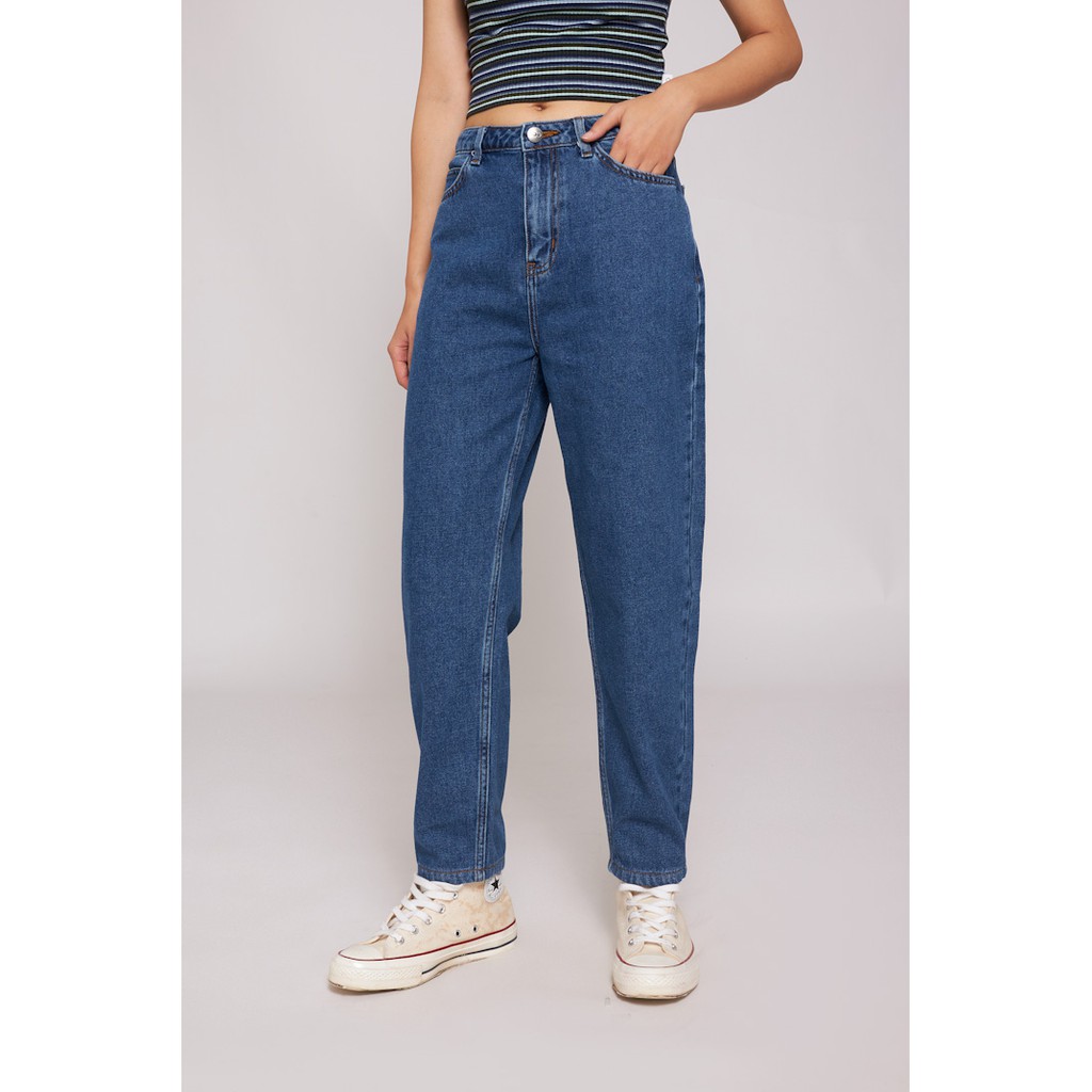 Quần Jean BOO BOO Nữ Cao Cấp Dáng Baggy Dáng Suông Rộng Gập Gấu Phong Cách Trẻ Trung Năng Động