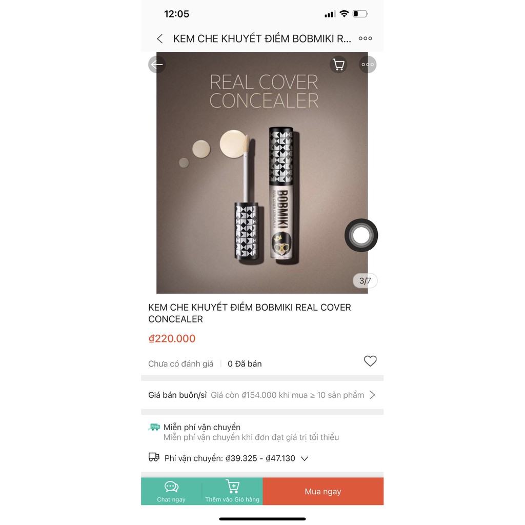 CHE KHUYẾT ĐIỂM BOBMIKI REAL COVER CONCEALER tone 21 SPF30, PA++ (sp iu thích của phù thuỷ makeup PONY) | BigBuy360 - bigbuy360.vn