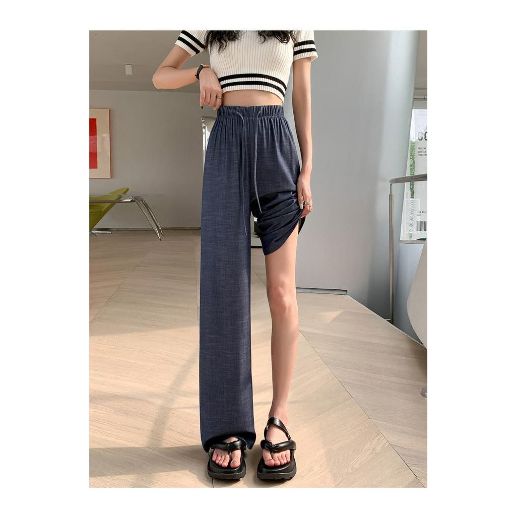 Quần Jean Ống Rộng Lưng Cao Thiết Kế Mỏng Kiểu Dáng Mới Thời Trang Dành Cho Mùa Hè 638