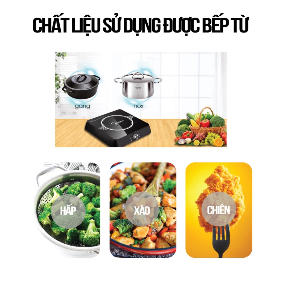 Bếp điện từ đơn Midea MI-K1917EF / bếp từ Sharp / bếp từ Hitachi  bảo hành 12 tháng