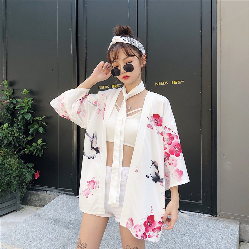 💥 Áo khoác rộng- Áo haori cô gái kimono Nhật bản