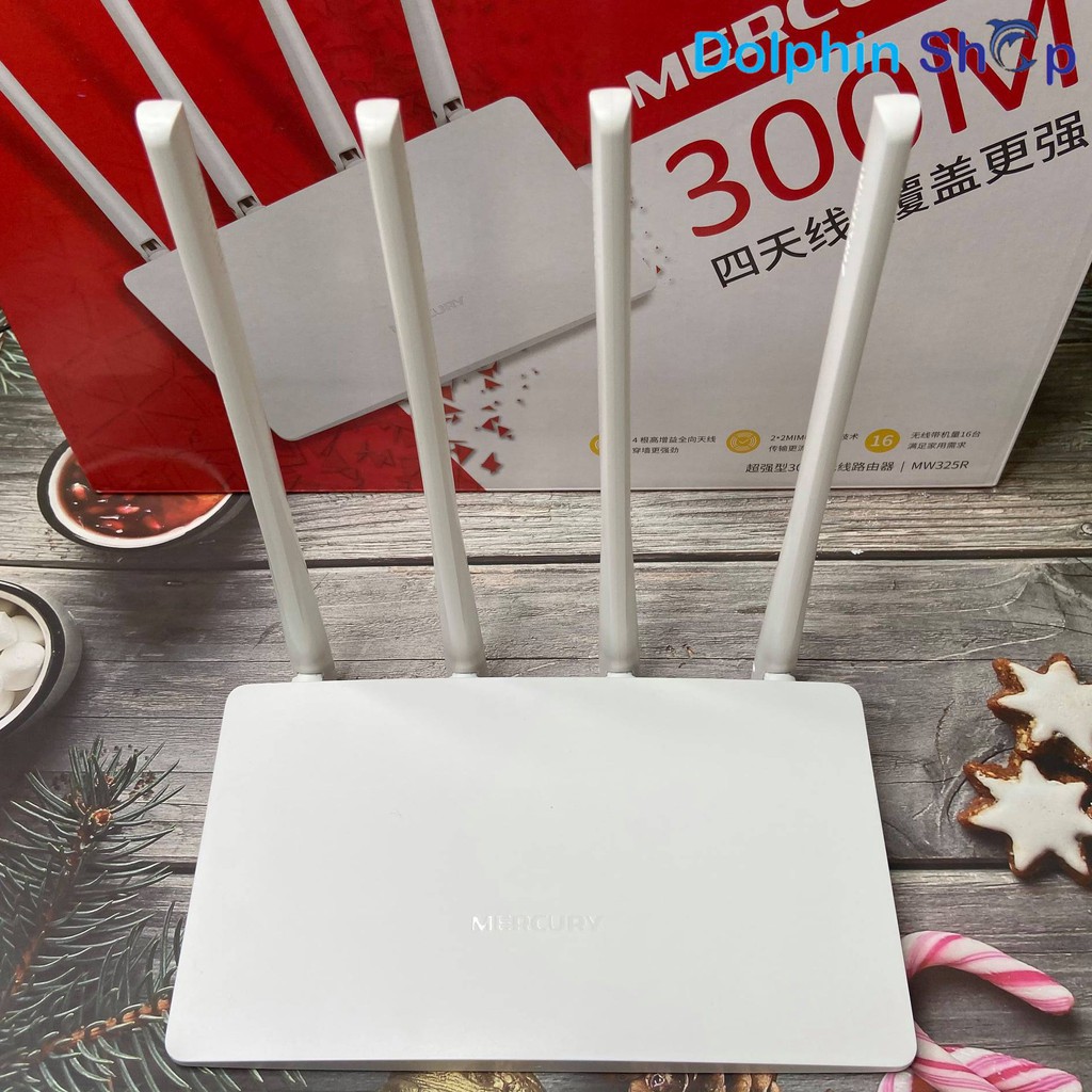 [Có Clip] Bộ Phát Wifi Mercury MW325R 300Mbps 4 Râu Cực Mạnh