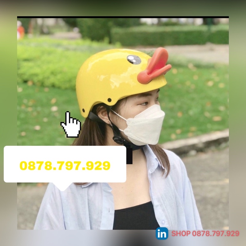 Mũ Bảo hiểm Vịt Nhây 3D Người Lớn - Trẻ Em Siêu Cute Cao Cấp( hình + video)