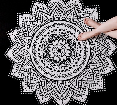 Tấm Vải Treo Trang Trí Họa Tiết Mandala Kiểu Ấn Độ Độc Đáo