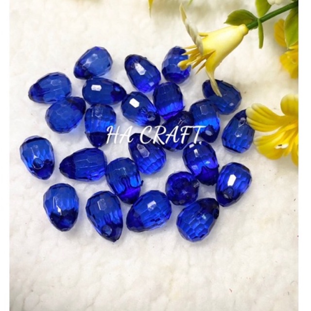 Hạt nụ giọt nước pha lê, hạt nhựa (nụ dạ quang) làm hoa handmade DIY