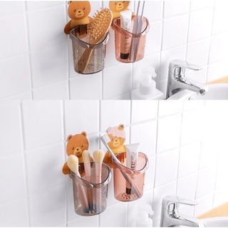 Cốc Gấu Dán Tường Đựng Bàn Chải