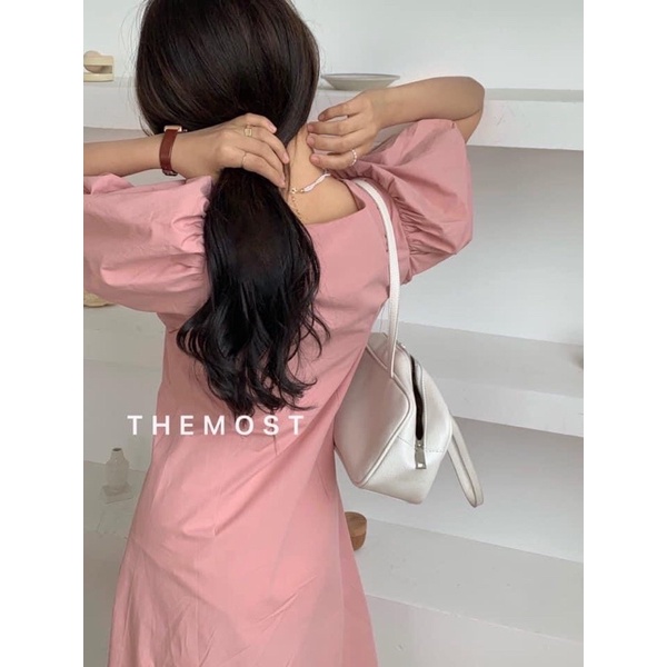 Váy Maxi Dúm Hồng Pastel