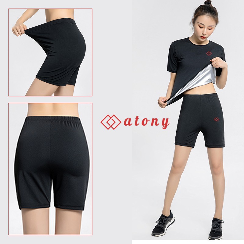 Quần Tan Mỡ Bụng ATONY - Hàng Cao Cấp, Quần Đùi Tập Gym/Yoga/Aerobic Đốt Mỡ, Đổ Mồ Hôi, Giảm Cân