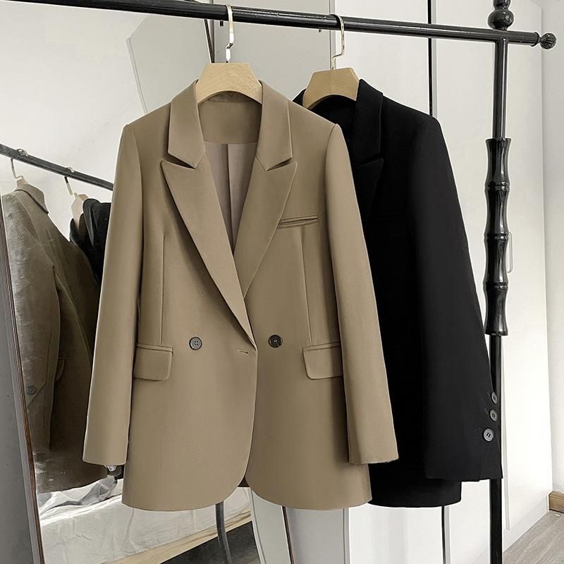 Áo Khoác Blazer Dáng Rộng Màu Cà Phê Thời Trang Cao Cấp Cho Nữ