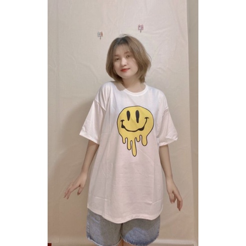 [RẺ VÔ ĐỊCH] Áo Thun Tay Lỡ Unisex Mặt Cười icon, Áo Phông Form Rộng Nam Nữ Cotton Oversize sihoangngan