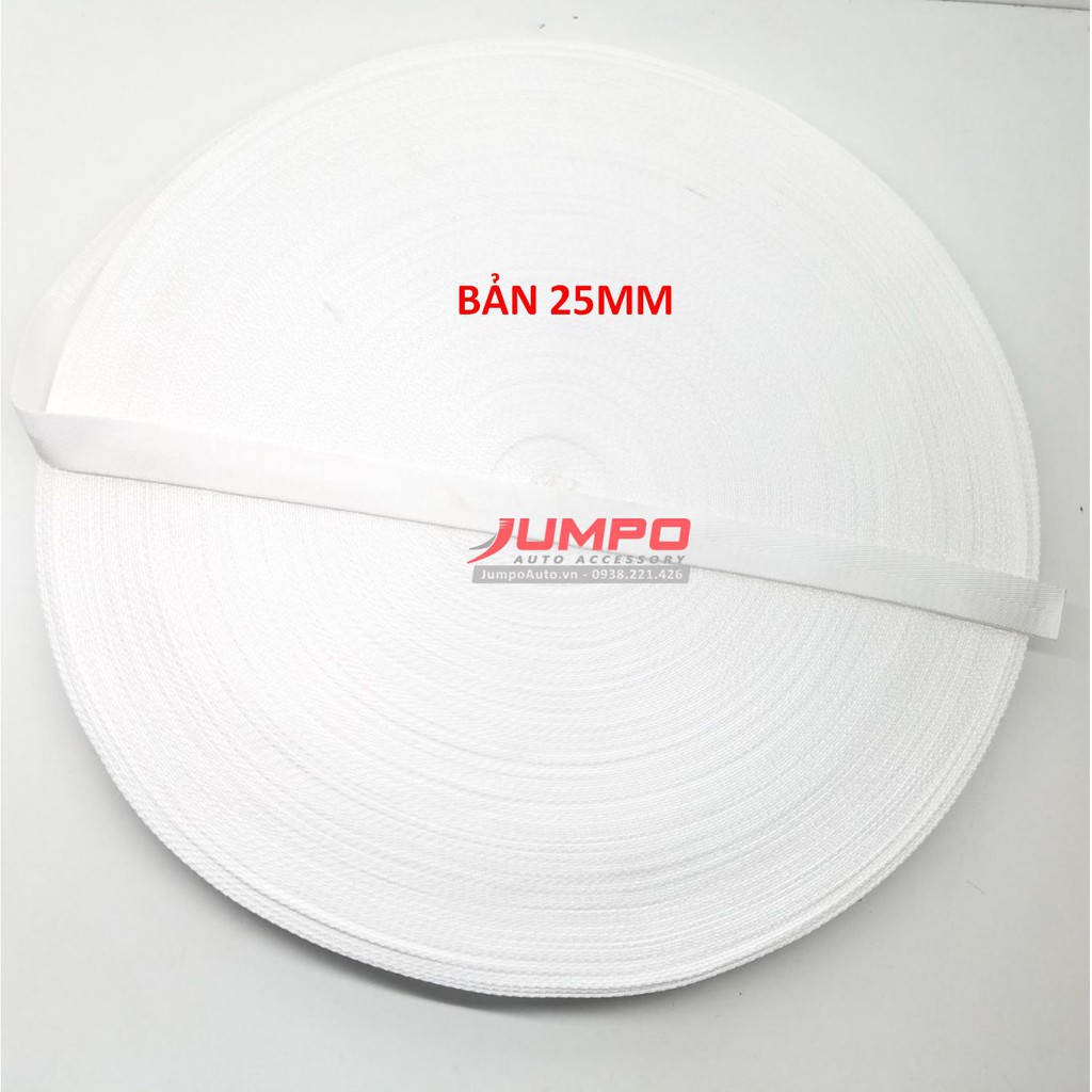 Dây đai polyester 25mm trắng 100 mét