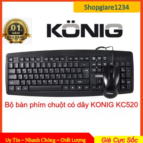 Bộ Bàn Phím Và Chuột Có Dây KONIG KC520 chuyên dùng cho văn phòng