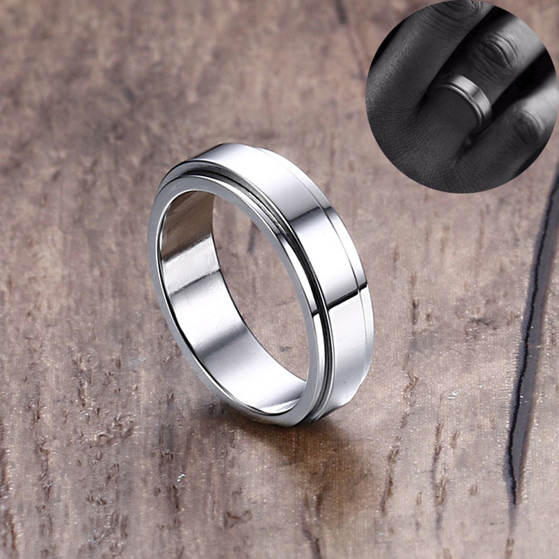 Nhẫn Xoay Bằng Thép Không Gỉ 6mm Dành Cho Nam Và Nữ