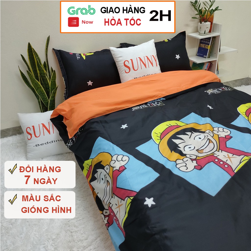 Bộ Chăn Ga Gối SUNNY Bedding Mẫu One Piece Luffy Cho Nệm (Drap) M2,M4,M6,M8,2m2 (Freesize)