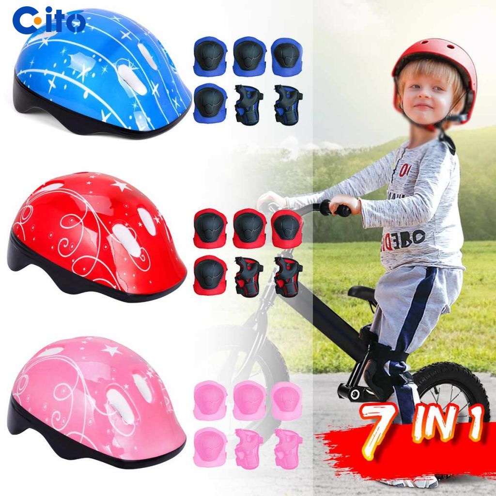 🔥READY STOCK🔥 Đồ bảo hộ ván trượt băng Trẻ em người lớn An toàn đầu gối Pad Elbowpad Mũ bảo hiểm Bộ mũ bảo hiểm Nội tuyến Trượt ván Trượt ván Dài Trượt tuyết ito