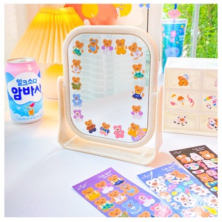 Tấm sticker gấu dễ thương decor toploader, trang trí