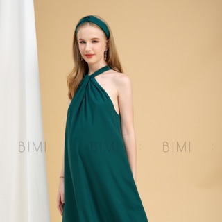 Đầm cổ yếm xanh - bimi