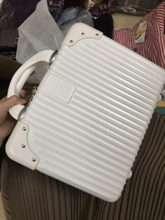 Cốp vali mini 14 inch trắng