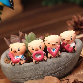 BỘ TƯỢNG 4 CHÚ HEO LOVE DỄ THƯƠNG ( Freeship Toàn Quốc )