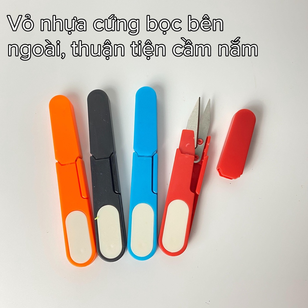 Kéo bấm mini siêu sắc, kéo bấm chỉ nhỏ gọn bỏ túi,có nắp bảo vệ