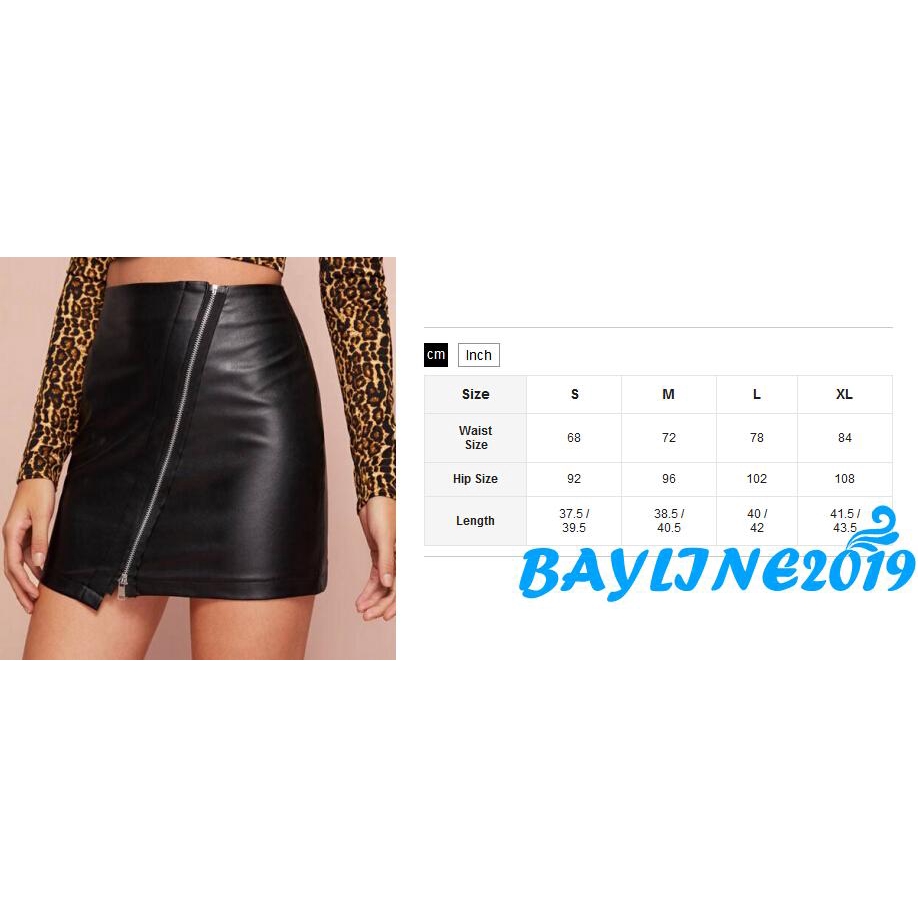 Chân váy da mini phối khóa kéo mặt trước dành cho nữ