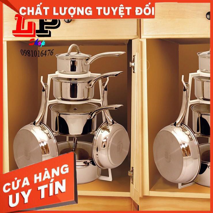 [XẢ KHO+FREE SHIP] Giá treo xoong, nồi, chảo 4 tầng tiện dụng