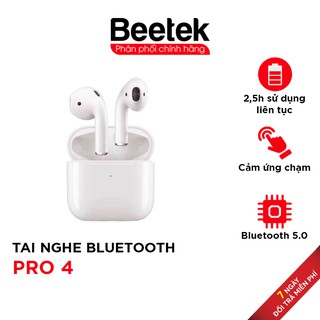 Tai nghe Bluetooth Pro 4 True Wireless Công Nghệ 5.0 Kèm Đốc Sạc ,Cảm Biến Tự Động Kết Nối