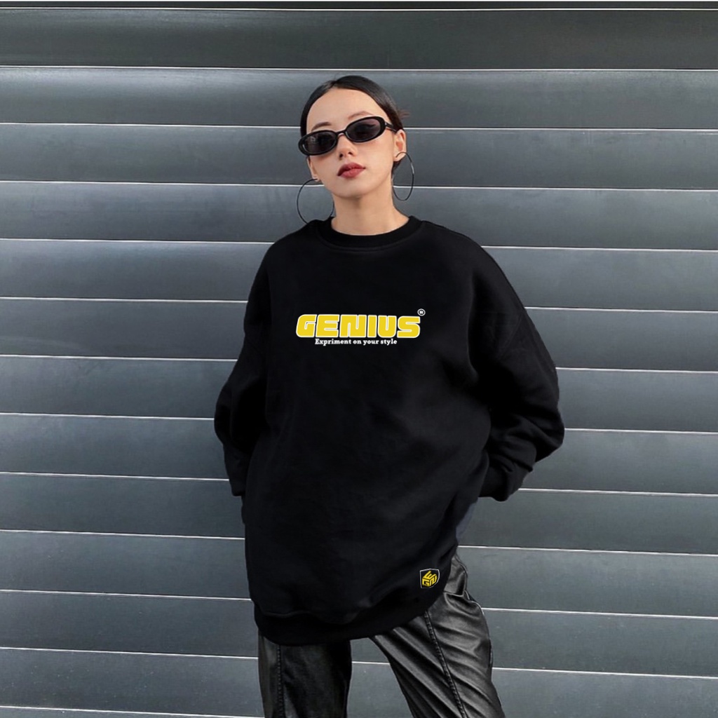 Áo sweater GENIUS unisex local brand - Áo sweater tay dài ullzang nỉ ngoại cao cấp có form rộng XL - GENIUS.CLO